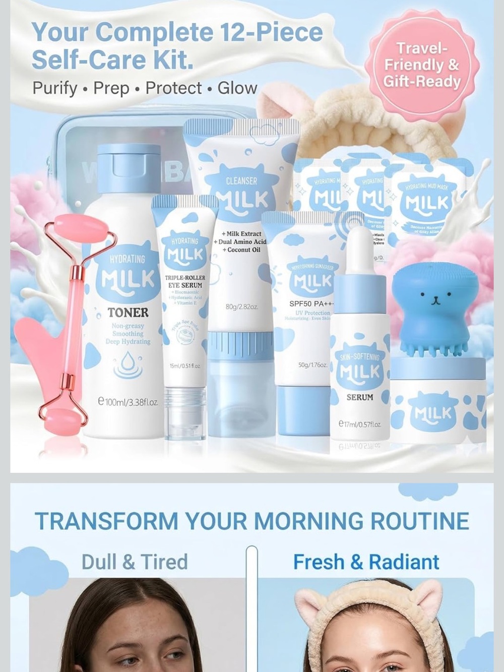Milk Skin Care For Kids Birthdays Gift Set